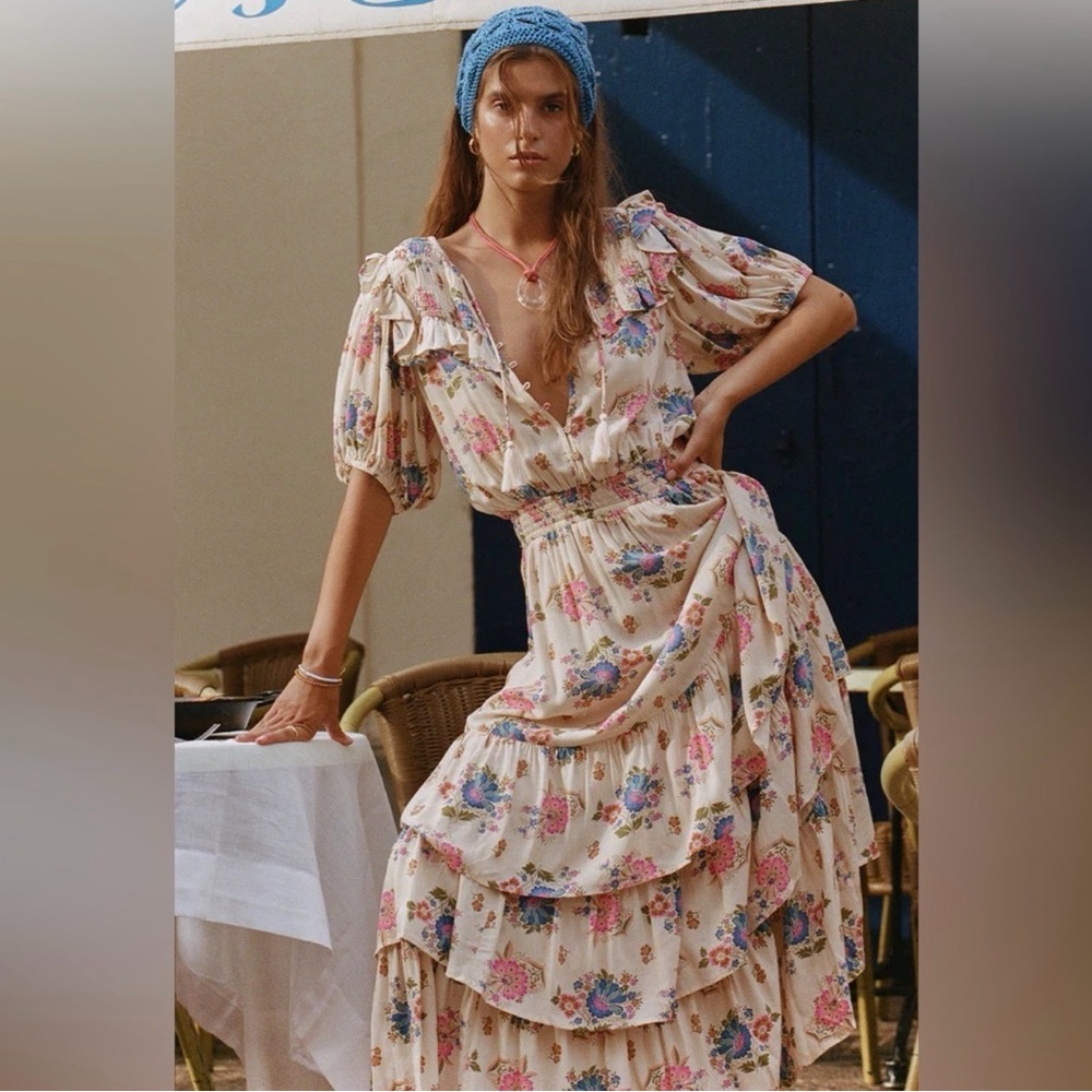 Spell Solstice Ruffle Gown Size M - Picture 3 of 11